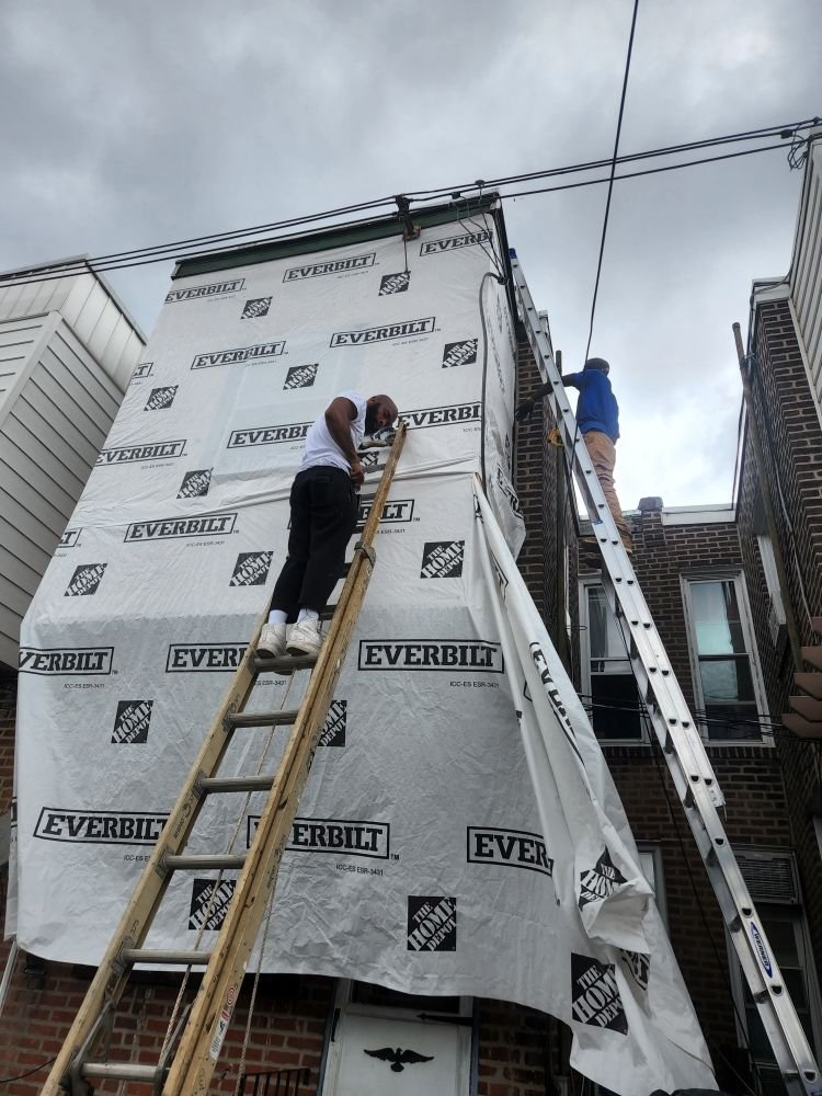 Professional contractor with tool belt